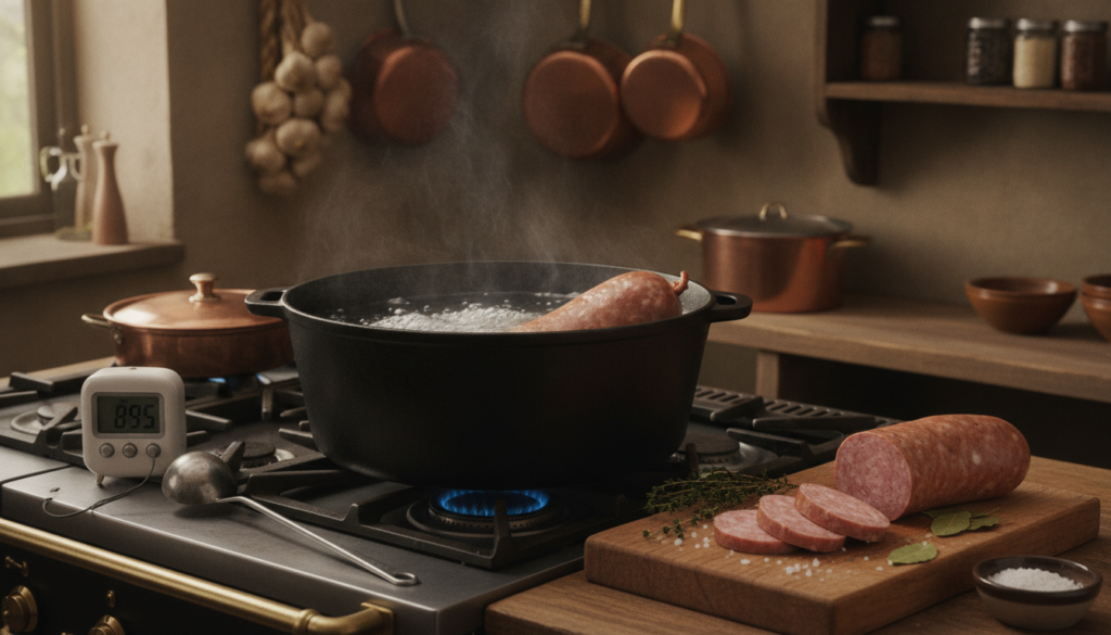 découvrez les temps de cuisson idéaux et les astuces indispensables pour réussir parfaitement votre saucisson à cuire, pour un plat savoureux et réussi à coup sûr.